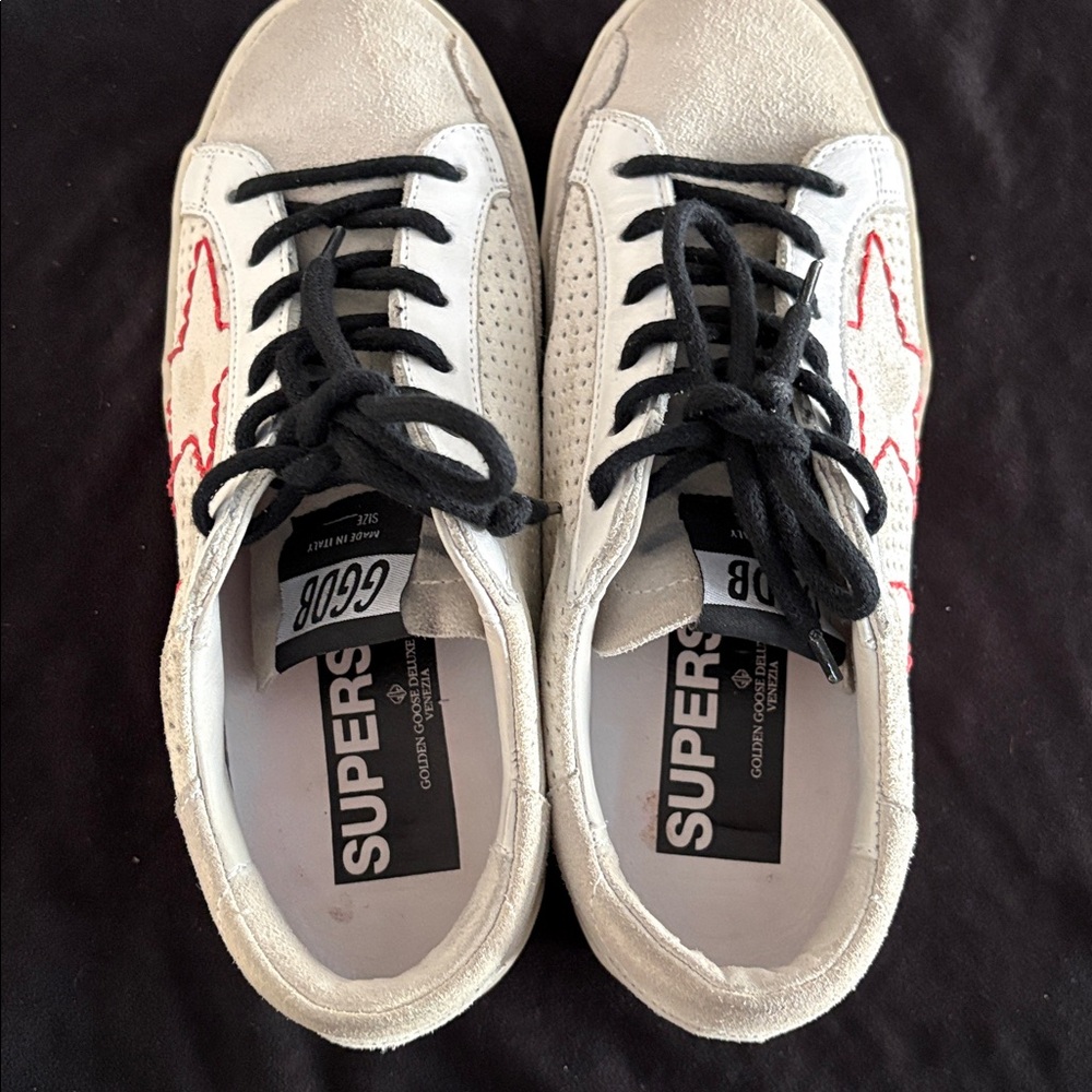 Golden Goose Stitched Red Heart / Star Superstar Size 35 - Picture 12 of 14
